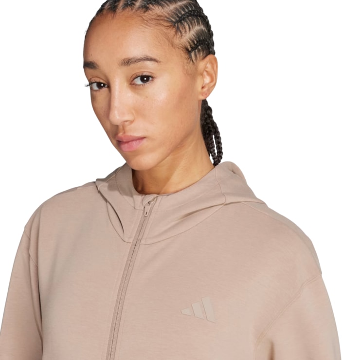 Jaqueta Com Capuz Adidas Designed 4 Feminina - Marrom Claro