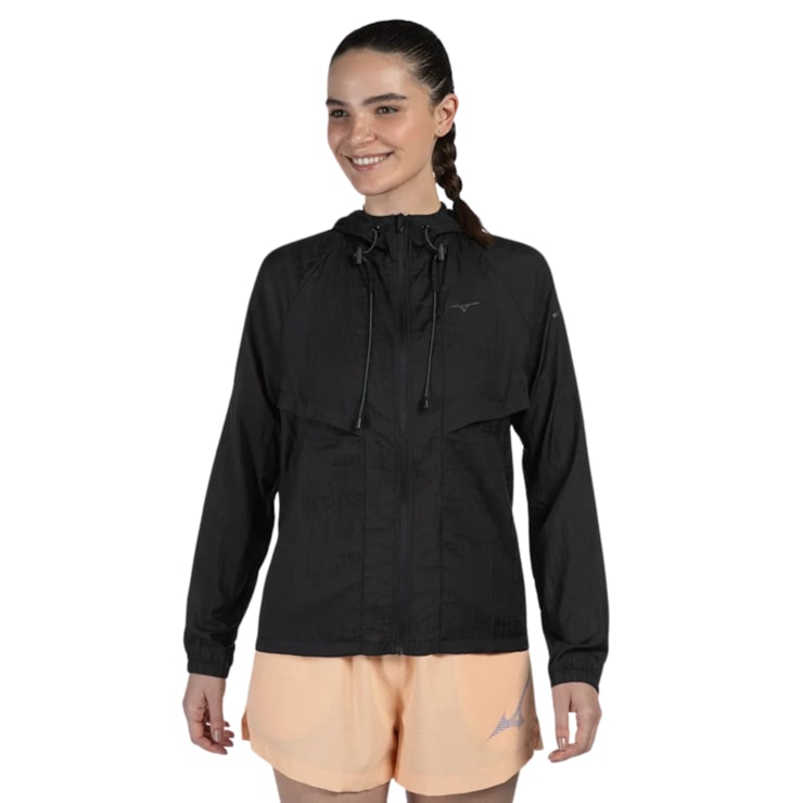 Jaqueta Com Capuz Mizuno High Feminina - Preta
