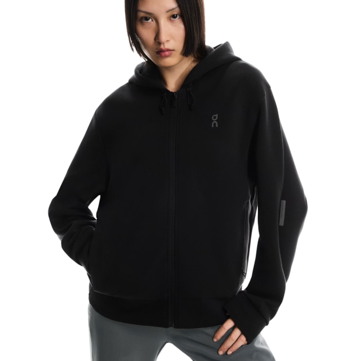 Jaqueta Com Capuz On Focus Tec Zip Hoodie Feminina - Preta