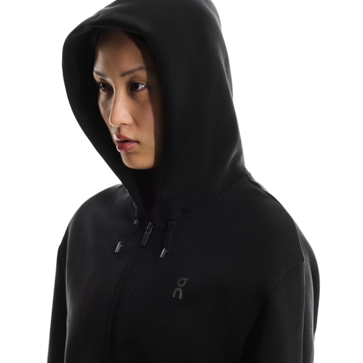 Jaqueta Com Capuz On Focus Tec Zip Hoodie Feminina - Preta