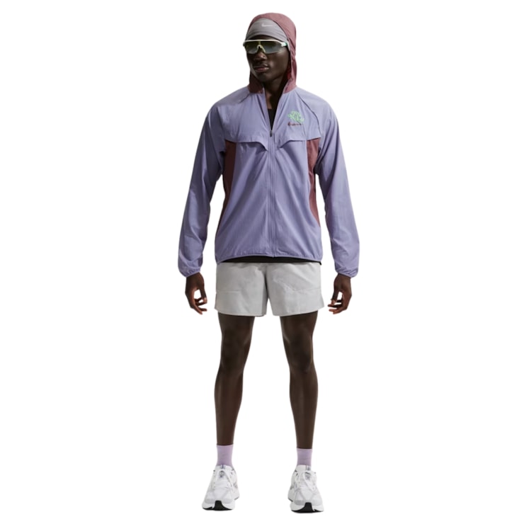 Jaqueta Com Touca Nike Uv Repel Fly Stride Masculina - Roxa