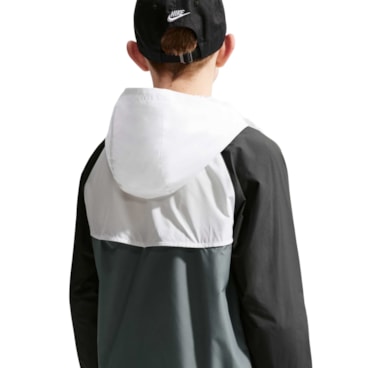 Jaqueta Nike Corta Vento Repel Infantil - Preta/Branca