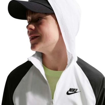 Jaqueta Nike Corta Vento Repel Infantil - Preta/Branca