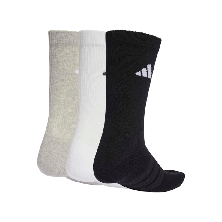 Kit Meia Adidas Cano Médio Essentials 3 Pares Unissex - Branca/Preta