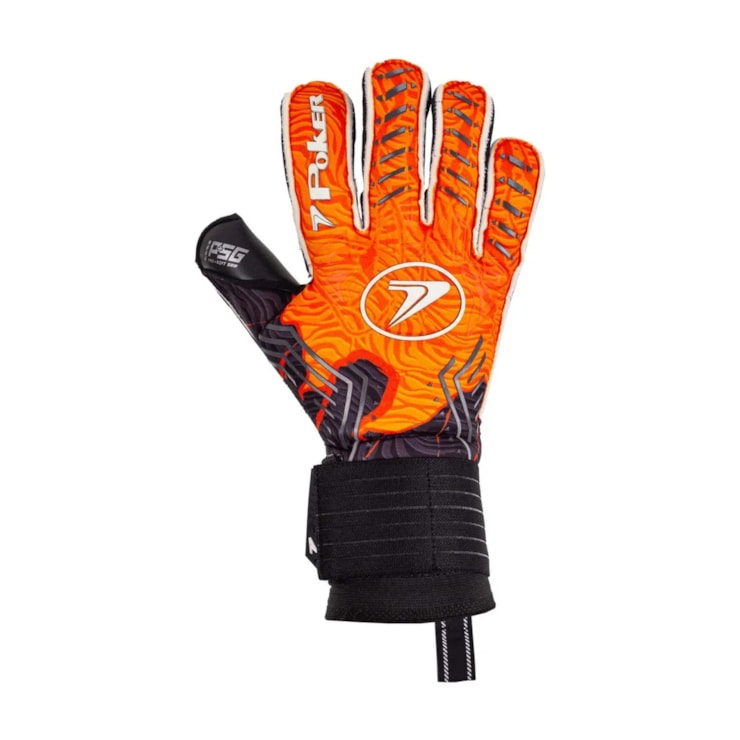 Luva Goleiro Poker Profissional Breath Unissex - Preta/Laranja