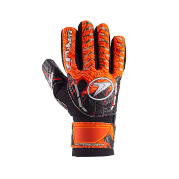 Luva Goleiro Poker Semi Prof Multiterreno Breath Unissex - Preta/Laranja