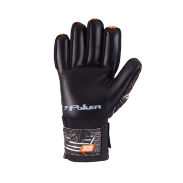 Luva Goleiro Poker Semi Prof Multiterreno Breath Unissex - Preta/Laranja