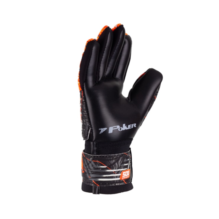 Luva Goleiro Poker Semi Prof Multiterreno Breath Unissex - Preta/Laranja