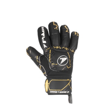 Luva Goleiro Poker Semi Profissional Multiterreno Champion 9 Infantil - Preta
