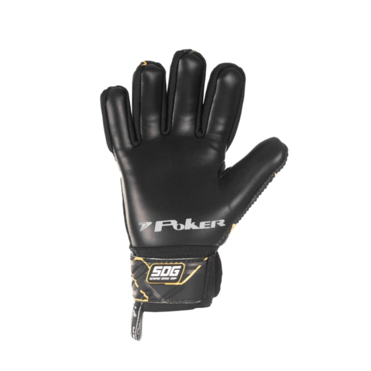 Luva Goleiro Poker Semi Profissional Multiterreno Champion 9 Infantil - Preta