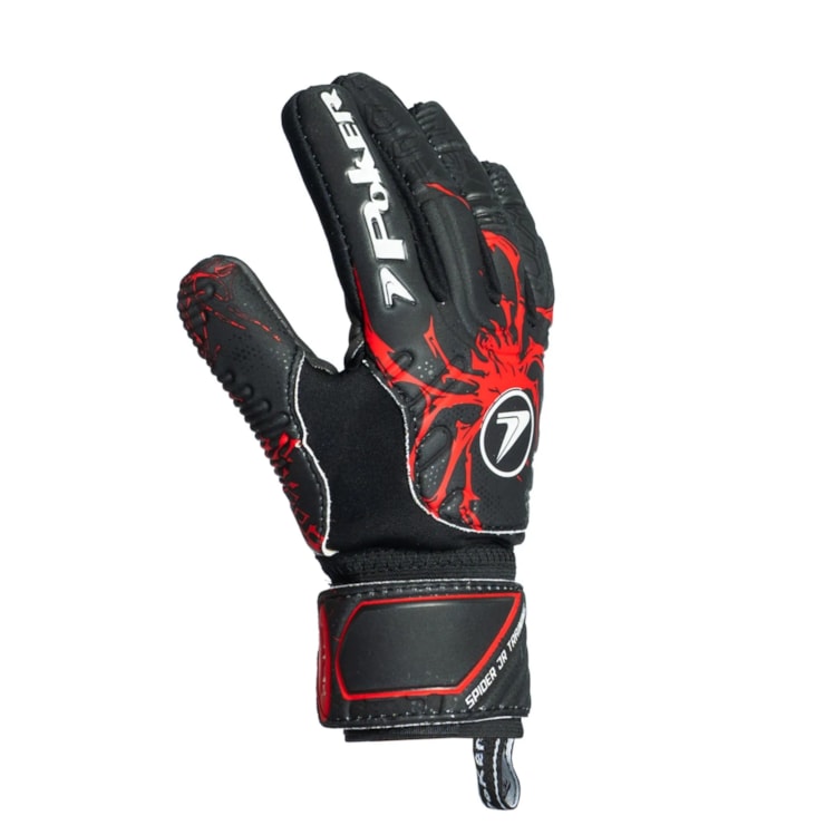 Luva Goleiro Poker Training Spider Jr Infantil - Preta/Vermelha