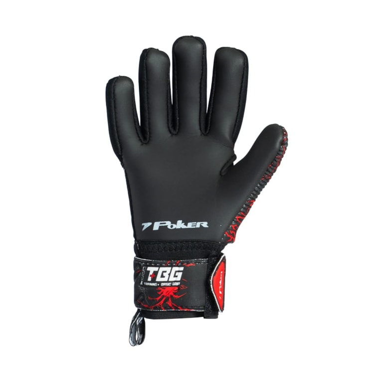Luva Goleiro Poker Training Spider Jr Infantil - Preta/Vermelha
