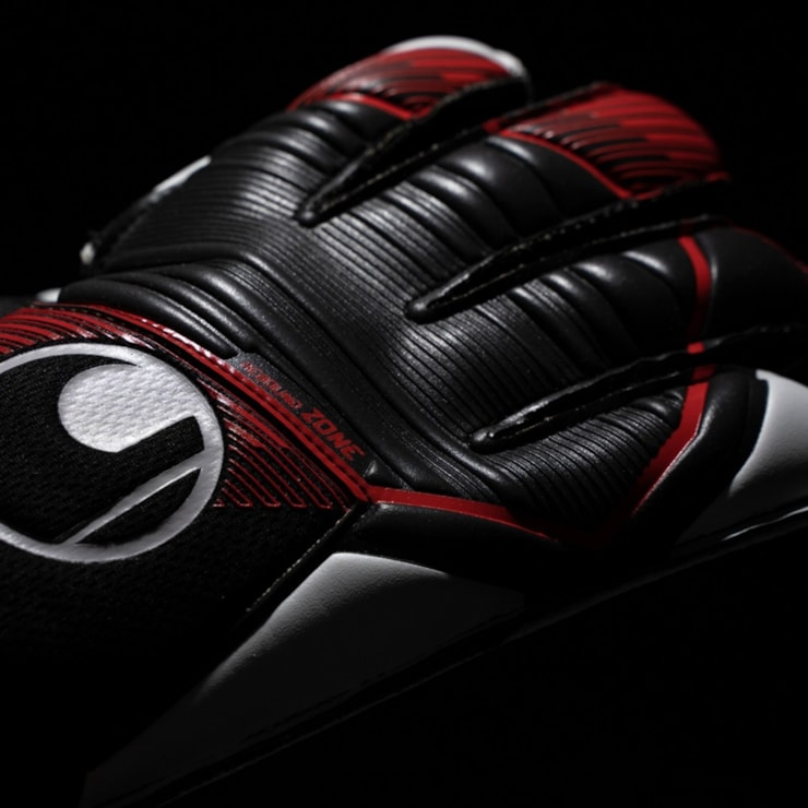 Luva Goleiro Uhlsport Powerline Starter Soft Unissex - Preto/Vermelho