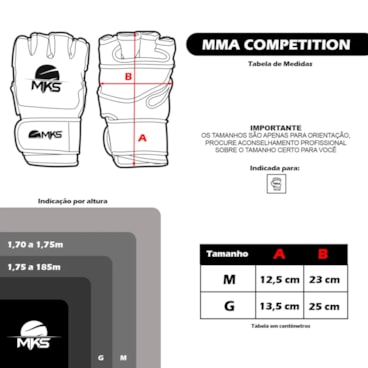 Luva MKS Competition MMA - Preto