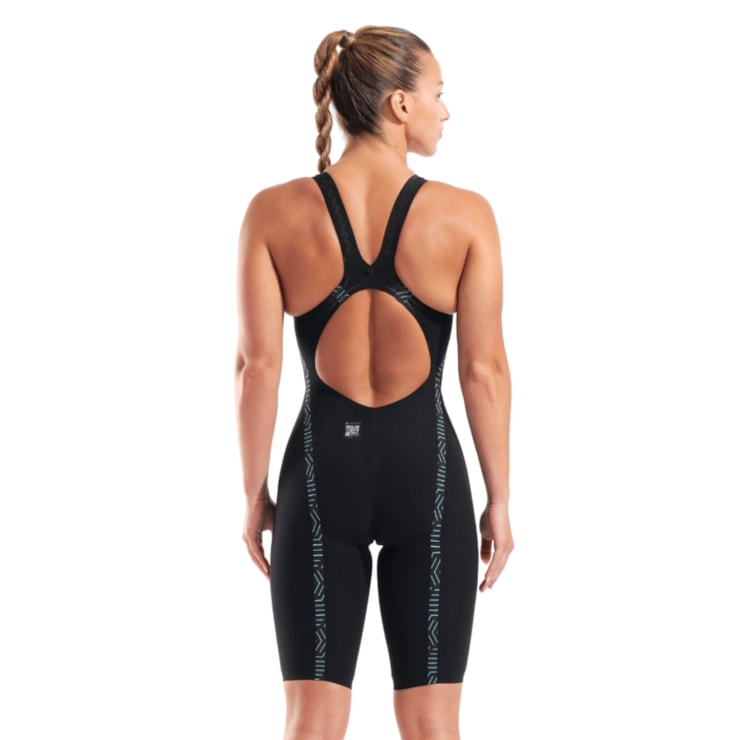 Maiô Arena Powerskin Veloce Open Back Feminino - Preto/Verde