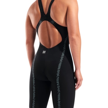 Maiô Arena Powerskin Veloce Open Back Feminino - Preto/Verde
