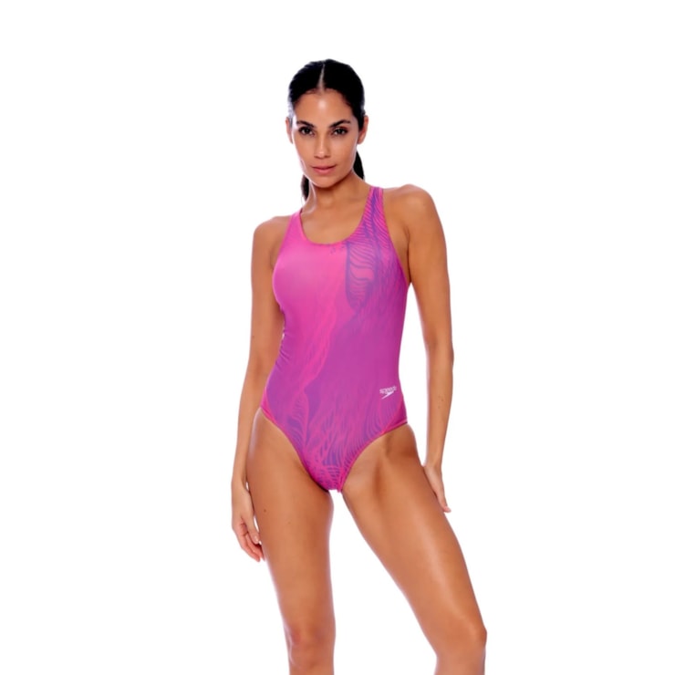 Maiô Speedo Alça Larga Net Feminino - Rosa Shock