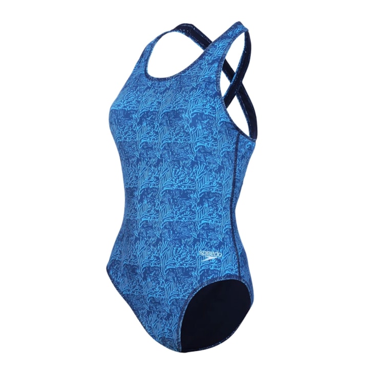 Maiô Speedo Cross Deep Map Feminino - Azul