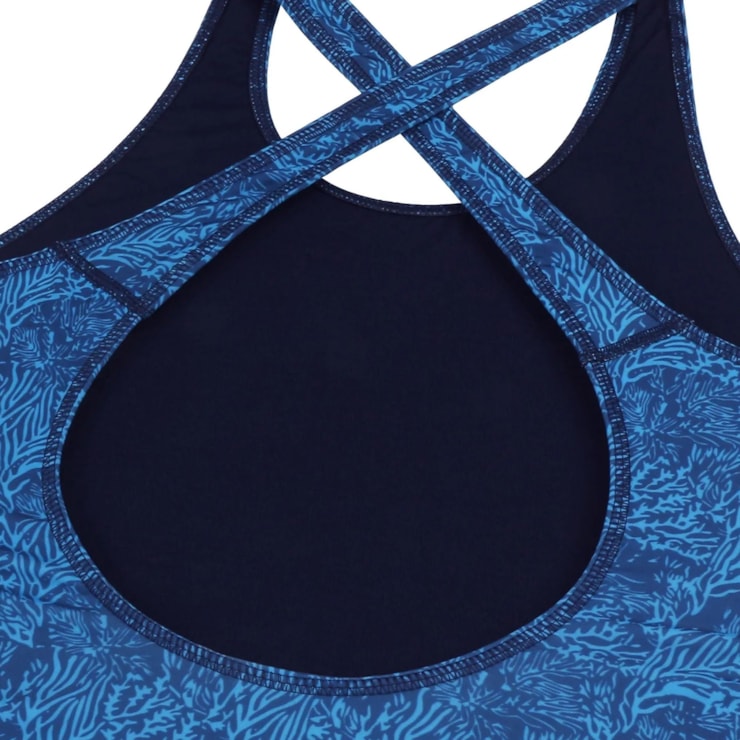 Maiô Speedo Cross Deep Map Feminino - Azul