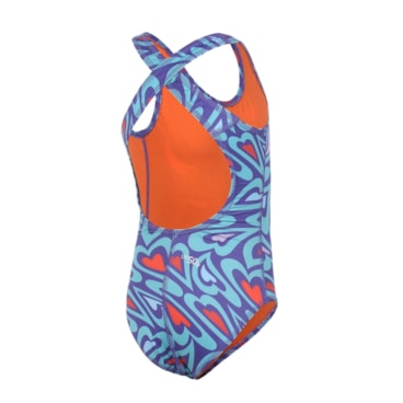 Maiô Speedo Cross Little Hearts Infantil - Roxo