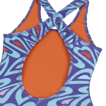 Maiô Speedo Cross Little Hearts Infantil - Roxo