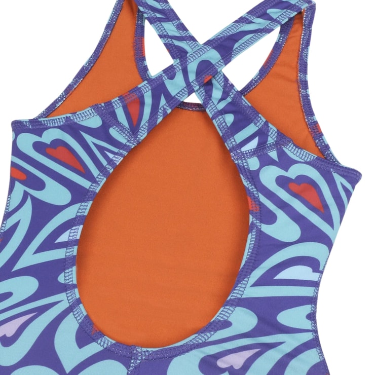 Maiô Speedo Cross Little Hearts Infantil - Roxo