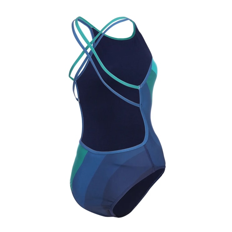 Maiô Speedo Four Stripes Waves Feminino - Azul