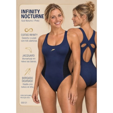 Maiô Speedo Infinity Nocturne Feminino - Azul Noturno