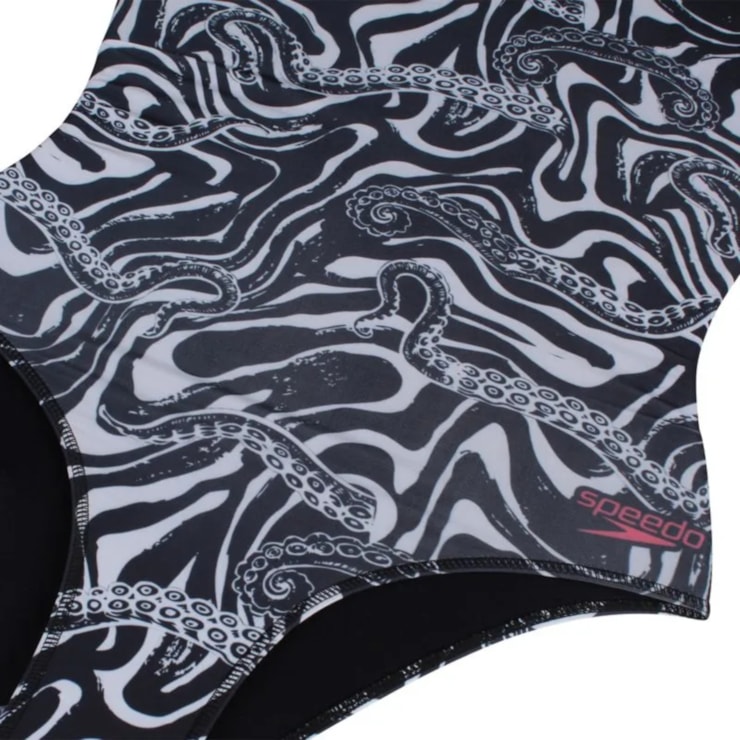 Maiô Speedo Open Octopus Feminino - Preto