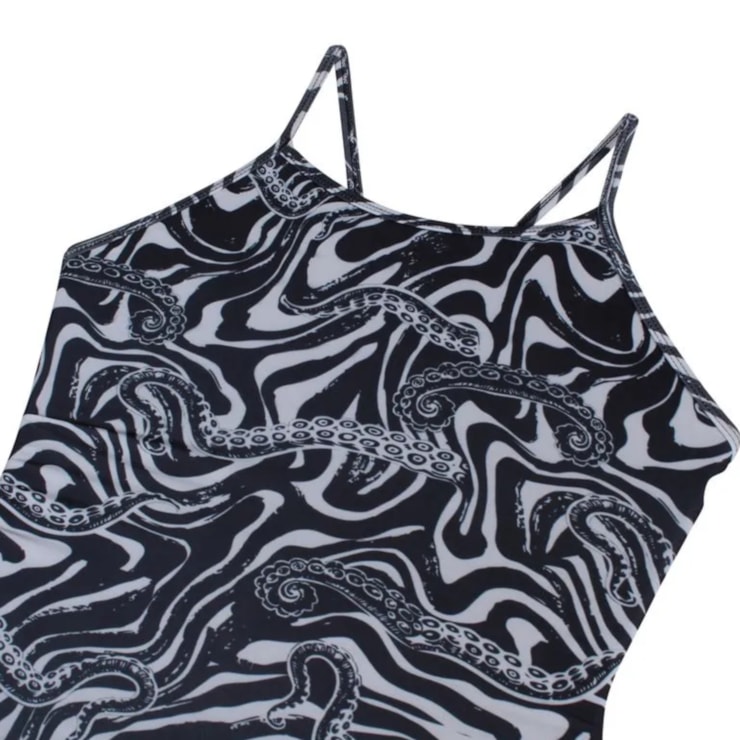 Maiô Speedo Open Octopus Feminino - Preto