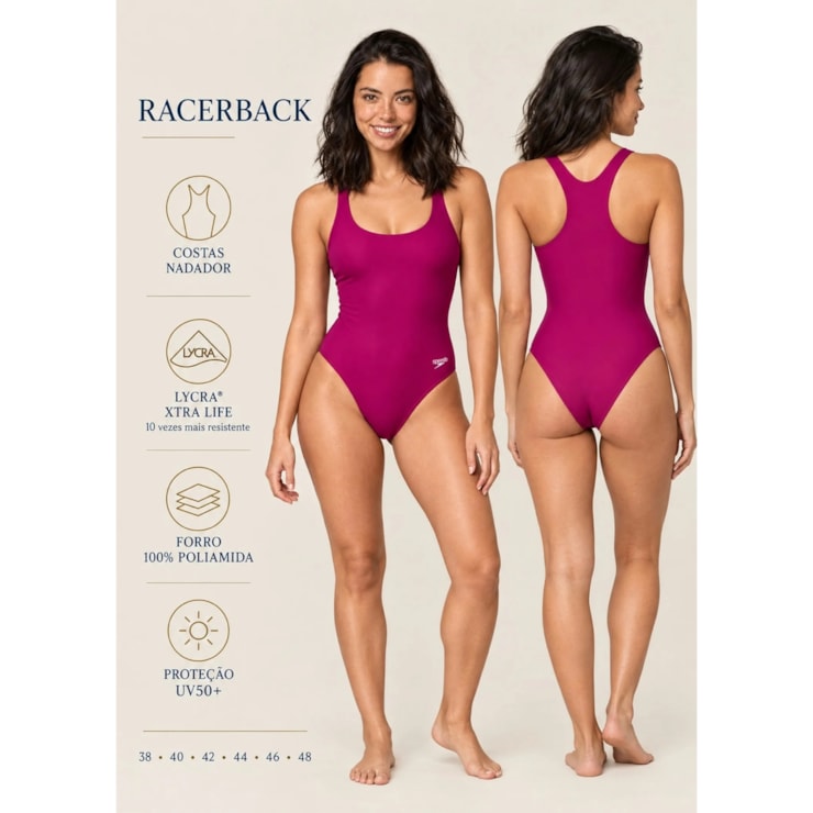 Maiô Speedo Racer Back Feminino - Orquídea