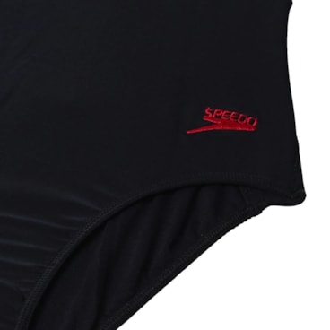 Maiô Speedo X Classic Recorte Feminino - Preto/Vermelho