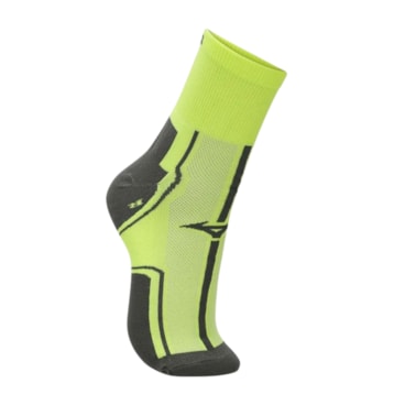 Meia Mizuno Cano Médio Performance 39/44 Unissex - Amarela/Cinza