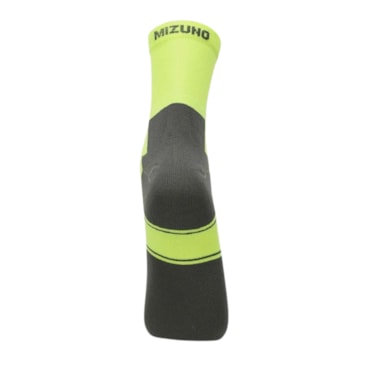 Meia Mizuno Cano Médio Performance 39/44 Unissex - Amarela/Cinza