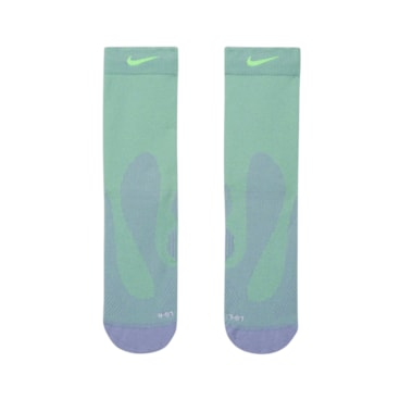 Meia Nike Fast Lightweight Crew Unissex - Verde/Roxa