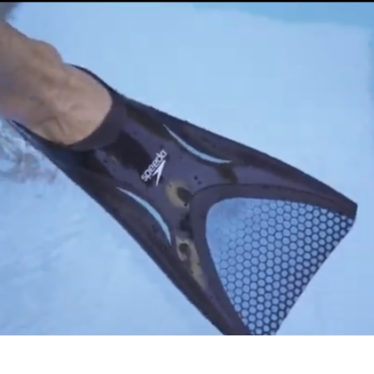 Nadadeira Speedo Calçadeira Power Fin Unissex - Preta/Azul