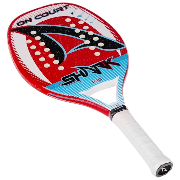 Raquete De Beach Tennis Shark On Court 22 Unissex - Vermelha/Branca