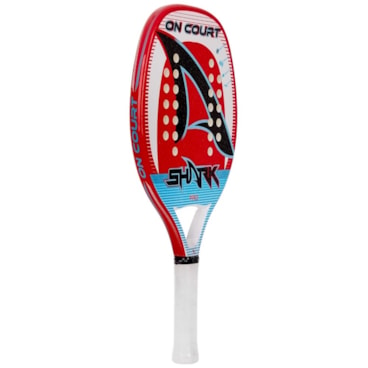 Raquete De Beach Tennis Shark On Court 22 Unissex - Vermelha/Branca