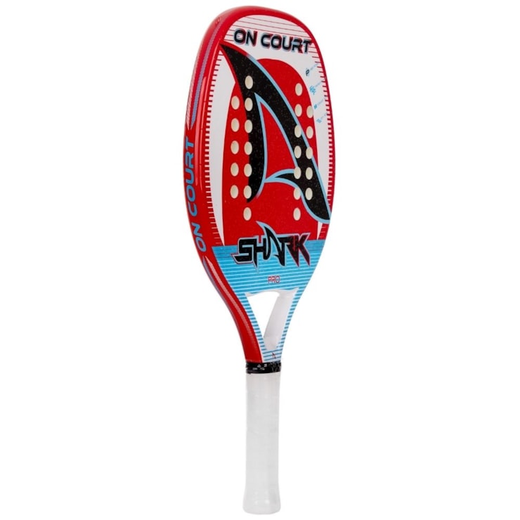 Raquete De Beach Tennis Shark On Court 22 Unissex - Vermelha/Branca