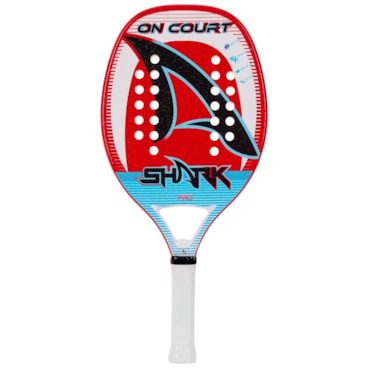 Raquete De Beach Tennis Shark On Court 22 Unissex - Vermelha/Branca