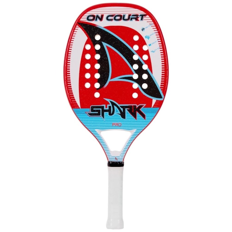 Raquete De Beach Tennis Shark On Court 22 Unissex - Vermelha/Branca