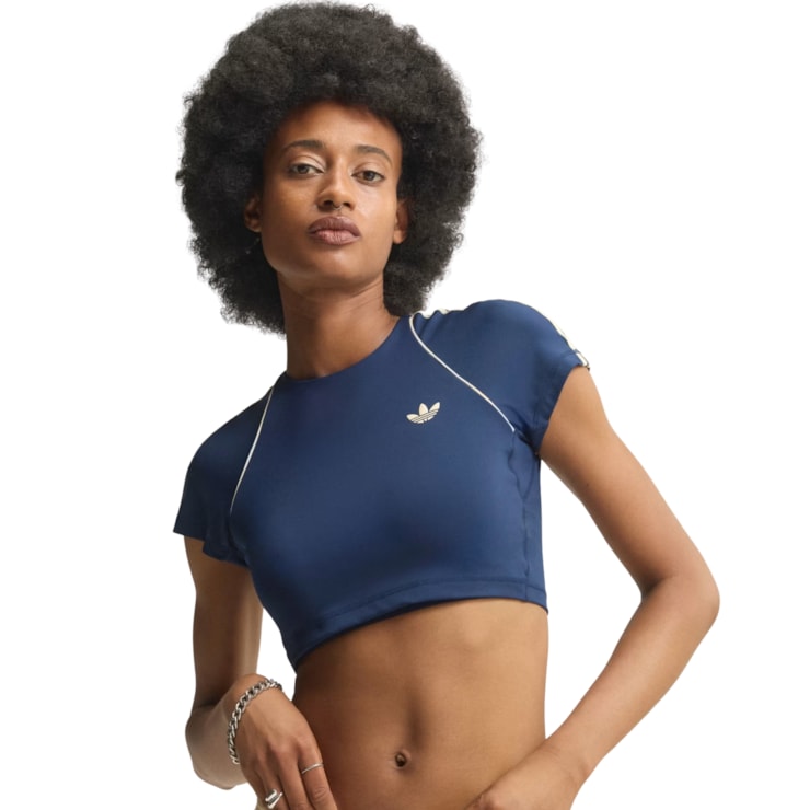 Regata Adidas Crop Originals Superstar Sport Feminina - Azul