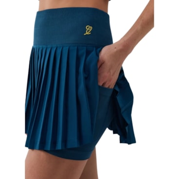 Saia Slyce 2X1 Seamless On Season LS Feminina - Azul