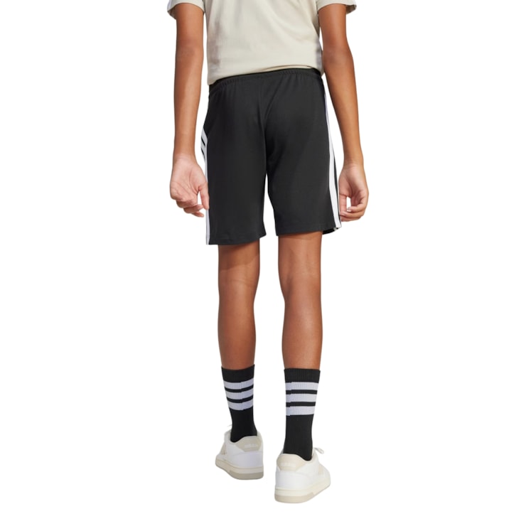 Shorts Adidas 3 Listras Essentials Infantil - Preto