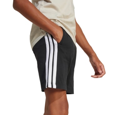 Shorts Adidas 3 Listras Essentials Infantil - Preto