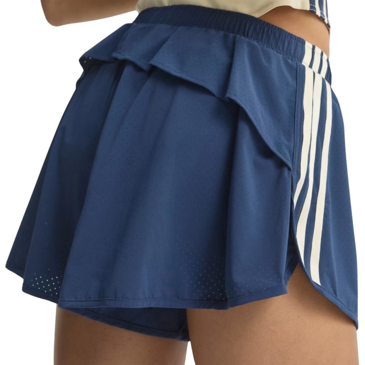 Shorts Adidas Babado Esportivo Originals Feminino - Azul