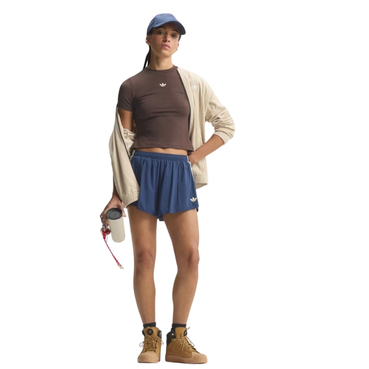 Shorts Adidas Babado Esportivo Originals Feminino - Azul