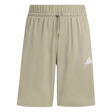 Shorts Adidas Essentials Climacool 3 Listras Infantil - Caqui