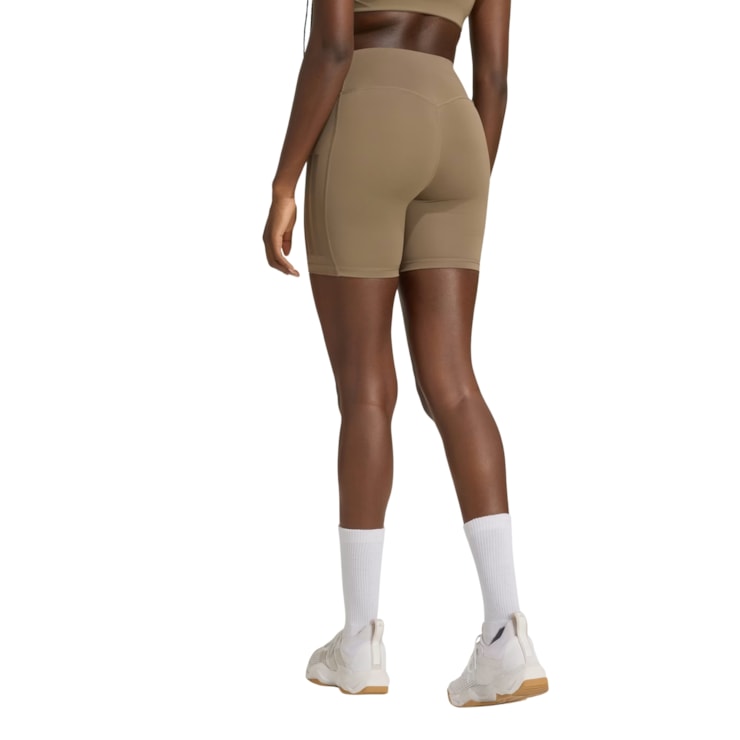 Shorts Adidas Optime 3 Listras Legging Feminino - Caqui