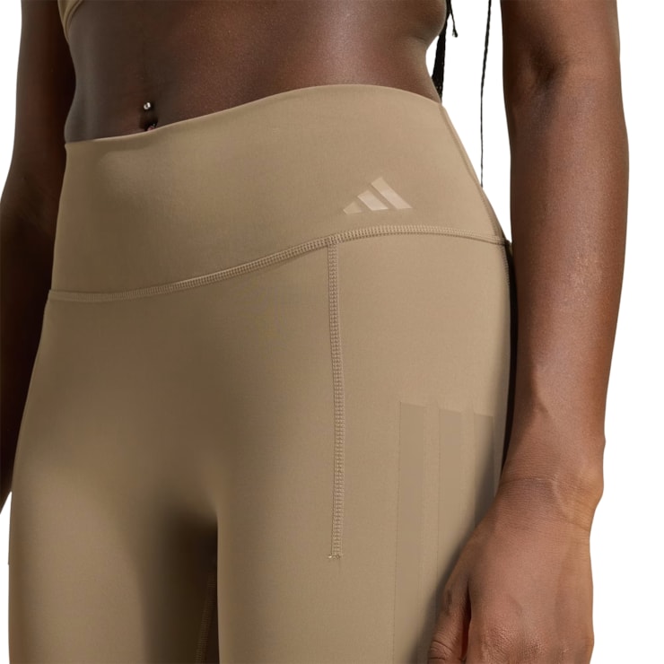 Shorts Adidas Optime 3 Listras Legging Feminino - Caqui